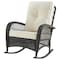 Manhattan Comfort Furttuo Steel Rattan Outdoor Rocking Chair with Cushions in Cream OD-CV017-CR - alternate 9